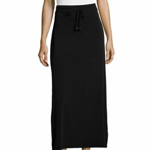 Michael Kors drawstring black maxi skirt